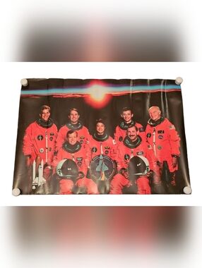 NASA STS-95 Discovery Crew Poster John Glenn Oldest Man in Space 1998 Astronaut